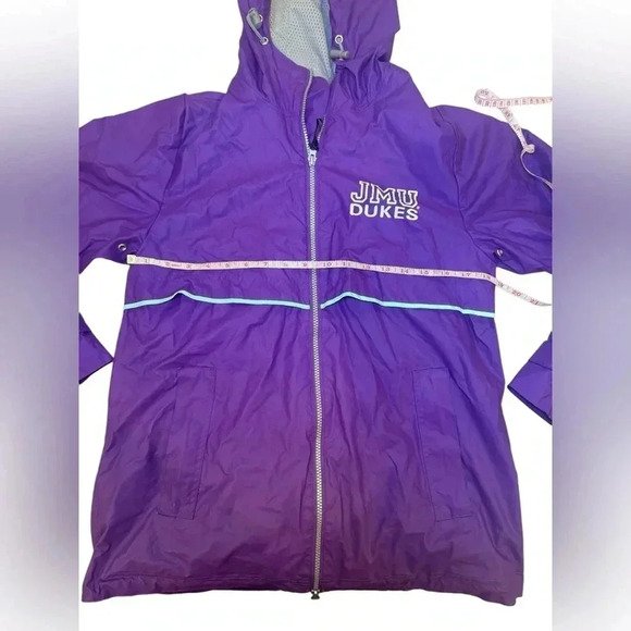 JMU Vintage Purple Full Zip Rain Jacket James Madison University Football Coat - Picture 14 of 15